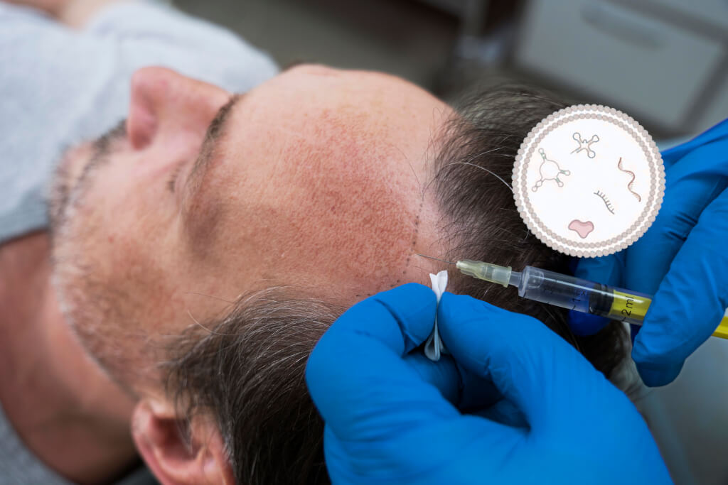 Tratamiento capilar con exosomas en hombre con alopecia