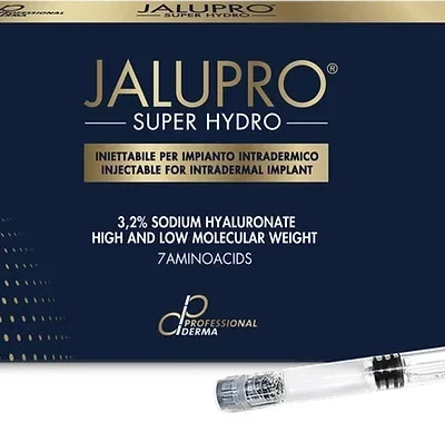Envase de Jalupro Super Hydro, producto de mesoterapia utilizado en Cànons Clinics